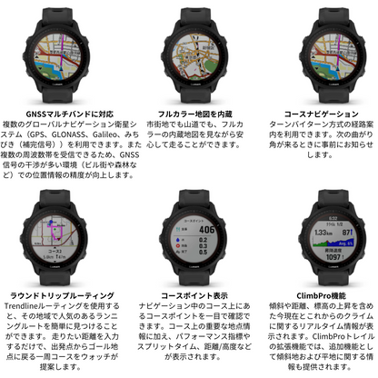 【GARMIN ガーミン】スマートウォッチ 時計 GPSランニングウォッチ フォアランナー スイム対応 FR955 Dual Power Black 010-02638-D0