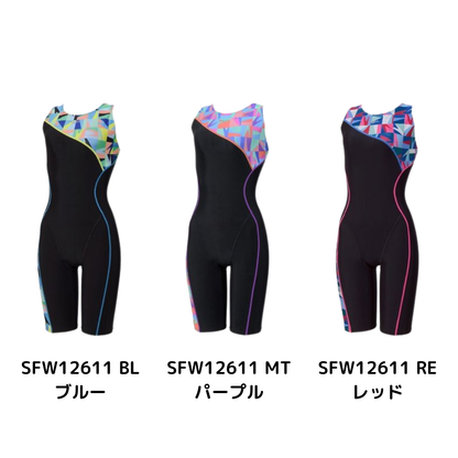 Speedo レディース フィットネス水着 パズルルースンニースキン PUZZLE LO-KNEE オールインワン フィットネス ジム プール SFW12611