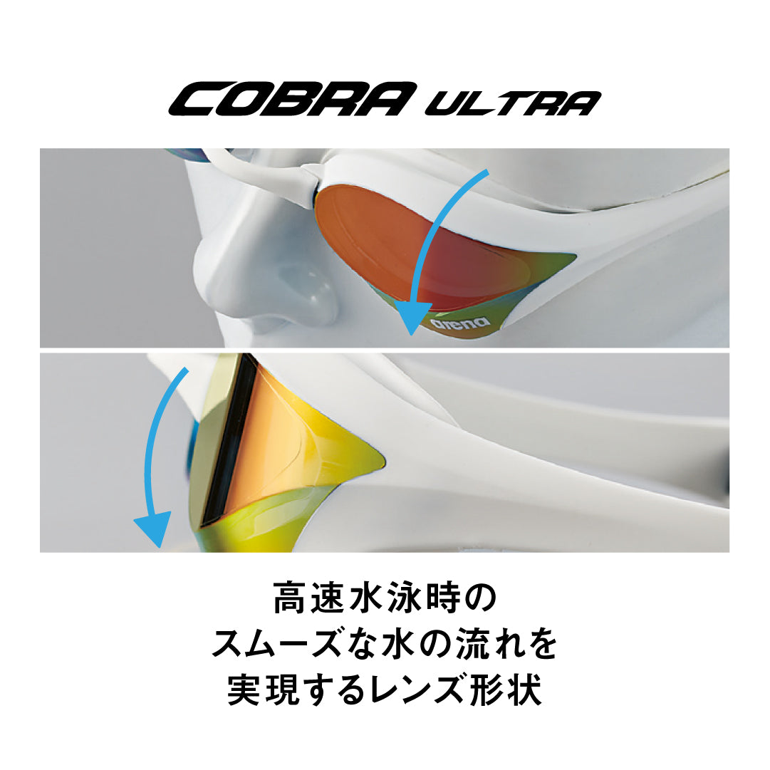 コブラウルトラ 【選手着用モデル】COBRA ULTRA レーシングゴーグル ミラーレンズ クッション【arena(アリーナ) AGL-180M】 Fina承認モデル