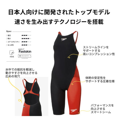 【Speedo（スピード）】レディース 競泳水着 レーシング水着 WA承認 Fastskin ProIII （ファストスキンプロ３） Openback Kneeskin（オープンバックニースキン）SCW12101F
