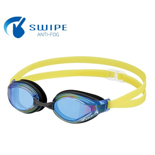 競泳用スイムゴーグル ジュニア用 小学生向け本格レーシングゴーグル ミラーレンズ VIEW ビュー V260JSAM くもり止め加工 UVカット クッション付き FINAマークあり FINA承認 WA承認