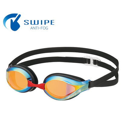 競泳用スイムゴーグル ジュニア用 小学生向け本格レーシングゴーグル ミラーレンズ VIEW ビュー V260JSAM くもり止め加工 UVカット クッション付き FINAマークあり FINA承認 WA承認