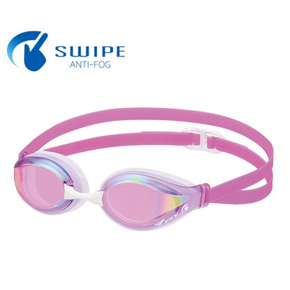 競泳用スイムゴーグル ジュニア用 小学生向け本格レーシングゴーグル ミラーレンズ VIEW ビュー V260JSAM くもり止め加工 UVカット クッション付き FINAマークあり FINA承認 WA承認