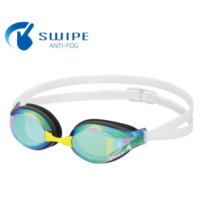 競泳用スイムゴーグル ジュニア用 小学生向け本格レーシングゴーグル ミラーレンズ VIEW ビュー V260JSAM くもり止め加工 UVカット クッション付き FINAマークあり FINA承認 WA承認