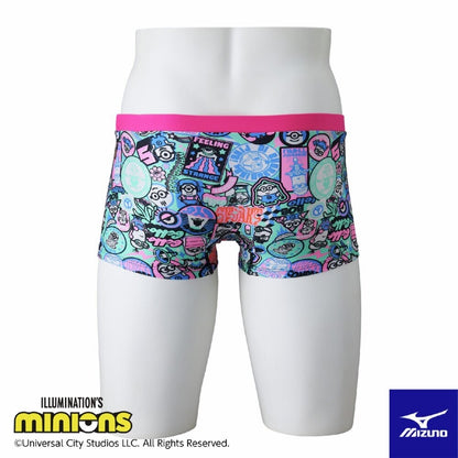 練習用水着 メンズ ミズノ 競泳用 エクサースーツ ミニオン EXER SUITS ショートスパッツ MIZUNO N2MBC095 競泳用 MINIONS ミニオンズ 競泳練習用水着 SS-LL EXERSUITS