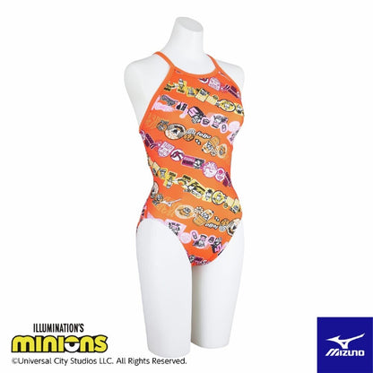 【MIZUNO（ミズノ）】ジュニア 女子 競泳水着 練習用水着 トレーニング水着 EXER SUITS（エクサースーツ）ミニオンズ ミディアムカット 120 130 140cm N2MAC496