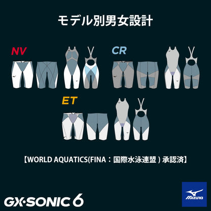 【MIZUNO（ミズノ）】レディース 競泳水着 レーシング水着 WA承認 GX・SONIC 6 ET ハーフレッグ 高速水着 N2MGA70393