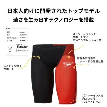 【Speedo（スピード）】ジュニア 男子 競泳水着 レーシング水着 WA承認 Fastskin pro 3（ファストスキンプロ3） Jammer 高速水着 SCB62101F