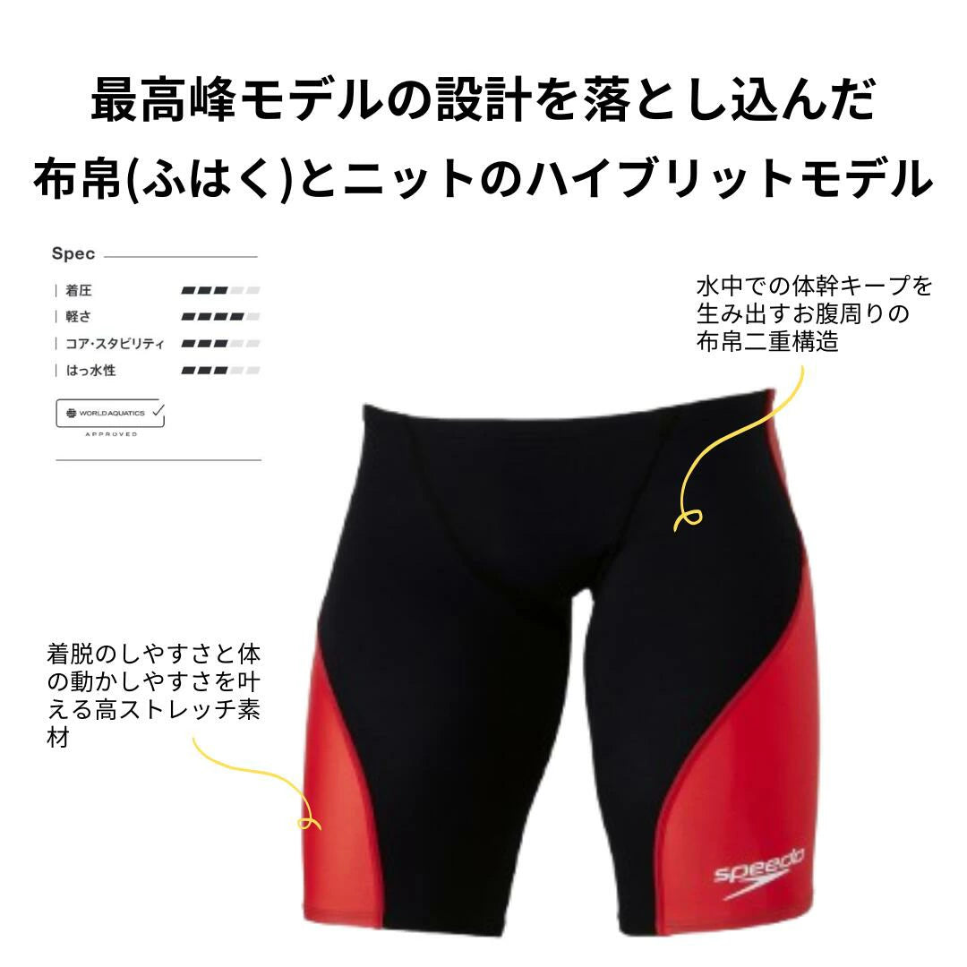 【Speedo（スピード）】ジュニア 男子 競泳水着 レーシング水着 WA承認 Pro Hybrid 2（プロハイブリッド2） Jammer SCB62201F