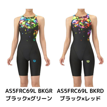 【arena（アリーナ）】レディース 競泳水着 レーシング水着  WA承認 AQUARACING（アクアレーシング）ワンピ－ススパッツ（ハーフレッグ） AS5FRC69L