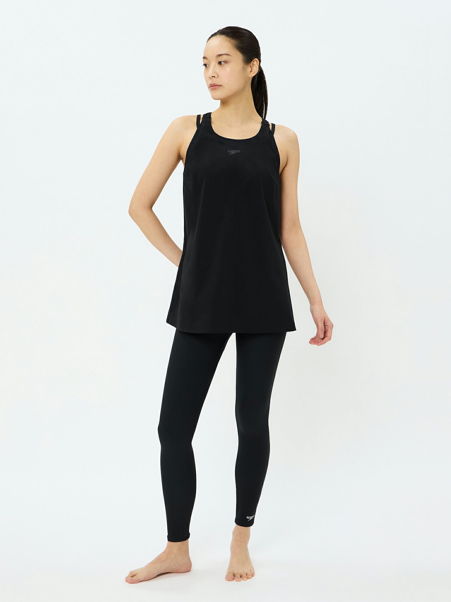 【Speedo（スピード）】レディース フィットネス水着エアパ ロング 上下セット 9分丈 セパレート SFW22561