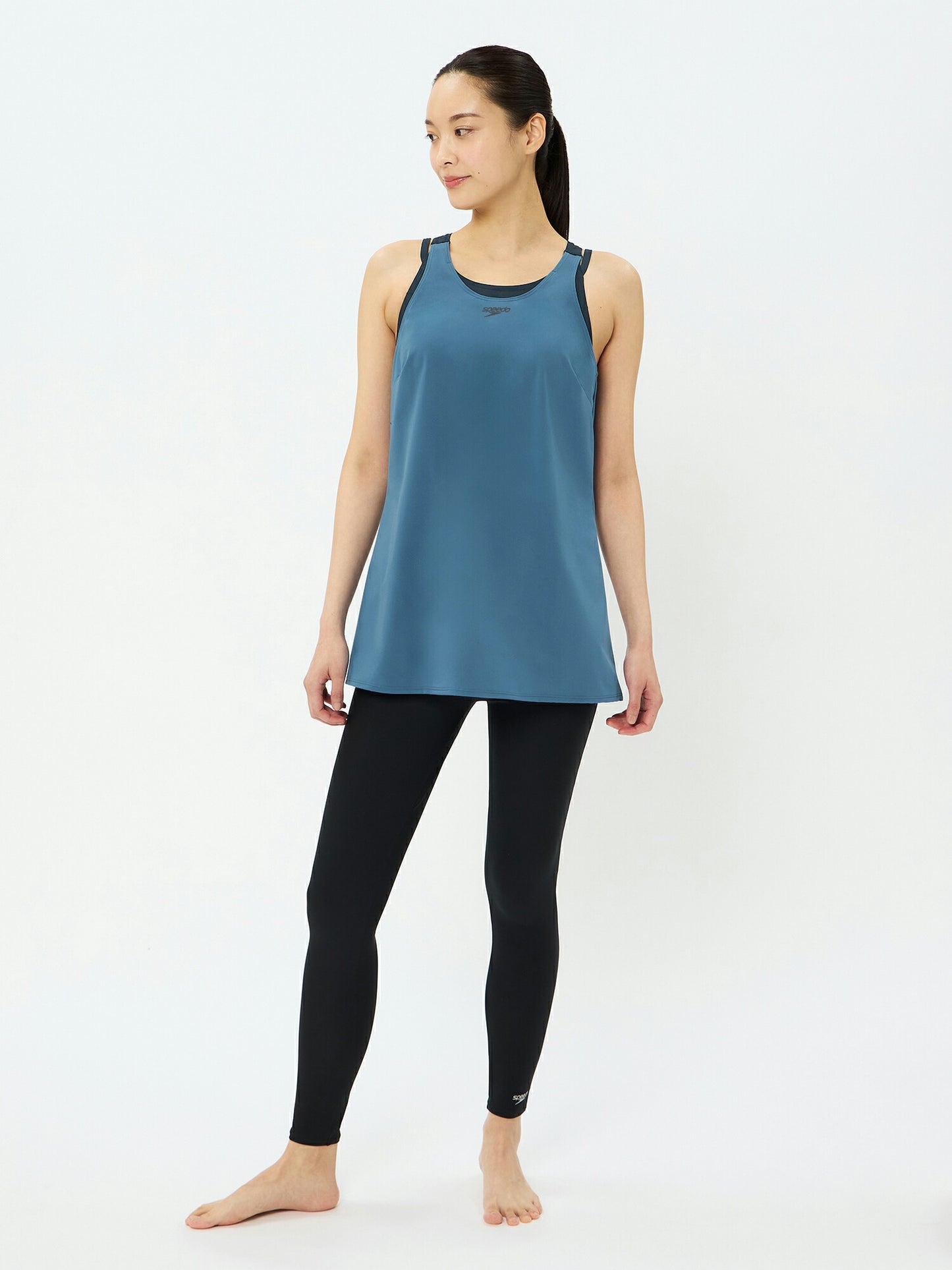 【Speedo（スピード）】レディース フィットネス水着エアパ ロング 上下セット 9分丈 セパレート SFW22561