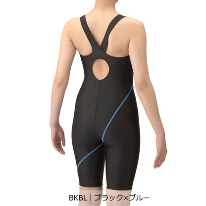 フィットネス水着 アクアエクサ フィットネスワンピース スパッツ 黒 S-3Lサイズ AS5SWF02L BKBL