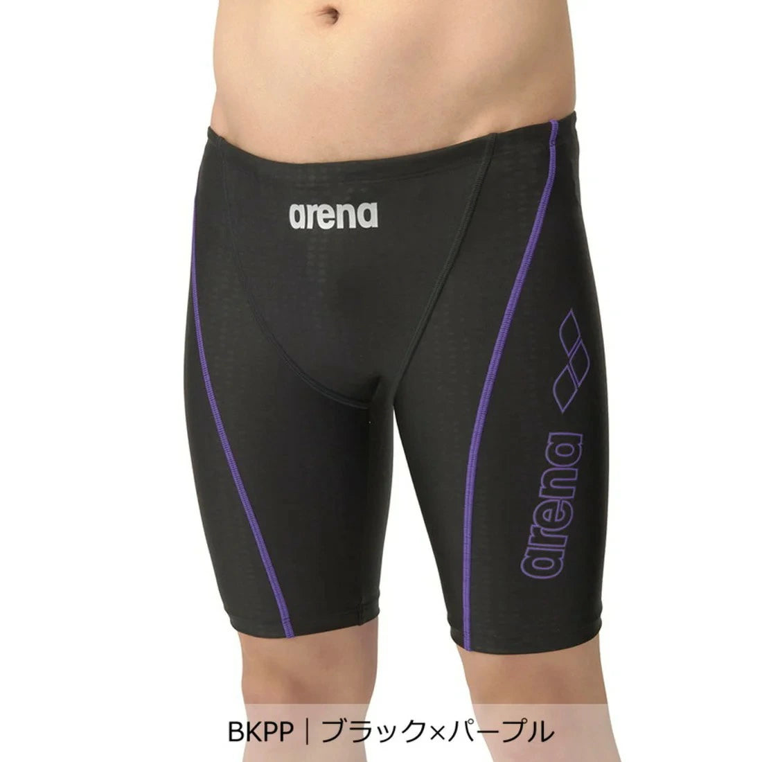フィットネス水着 メンズ 水泳 アクアエクサ フィットネス スパッツ ハーフレッグ 黒×青 S-3Lサイズ LAR-4300 BKBU