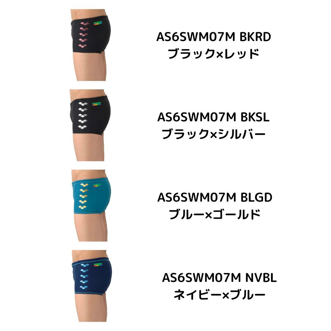 競泳水着 メンズ 水泳 タフスーツ トレーニングスパッツ ショートレッグ AS6SWM07M BKRD