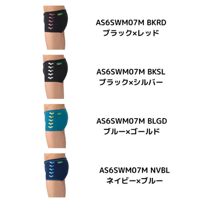競泳水着 メンズ 水泳 タフスーツ トレーニングスパッツ ショートレッグ AS6SWM07M BKRD