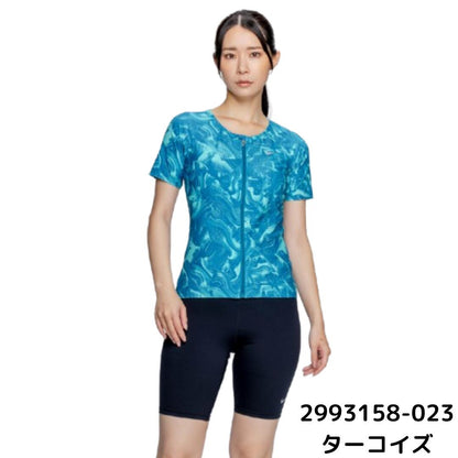 ナイキ フィットネス水着 レディース 半袖 セパレート ジップ付き NIKE 2993158