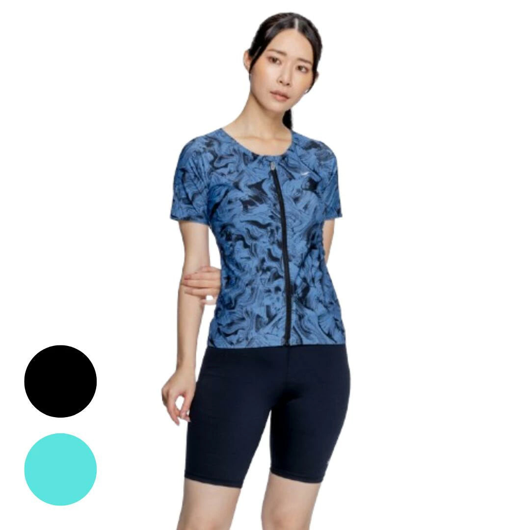 ナイキ フィットネス水着 レディース 半袖 セパレート ジップ付き NIKE 2993158