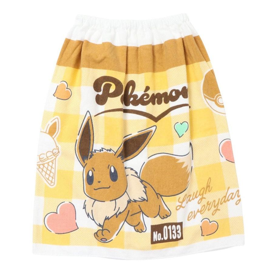 スイムタオル 水泳 タオル ポケモン ベージュ 60cm丈 PK62607 イーブイ ラップタオル 巻きタオル ラップタオル
